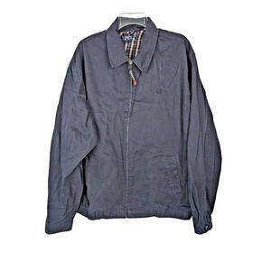 Vintage Chaps Harrington Bomber Jacket Navy Full Zip Mens Size XL Golf Preppy